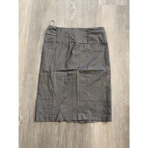 Michel USA Gray Women's Ruched Waist Modern Pencil Skirt Stretchy Medium